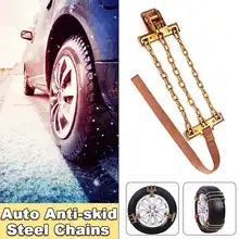 Buy New Car Wear-resistant Snow Chains Balance Design Steel Anti-skid Chain For Ice/Snow/Mud Road Safe For Driving Free Shipping