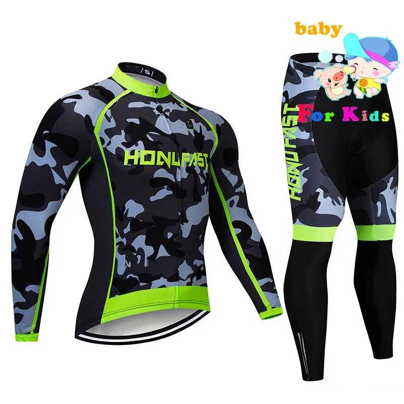 2022 Children Cycling Long Sleeves Autumn Breathable Cycling Jersey