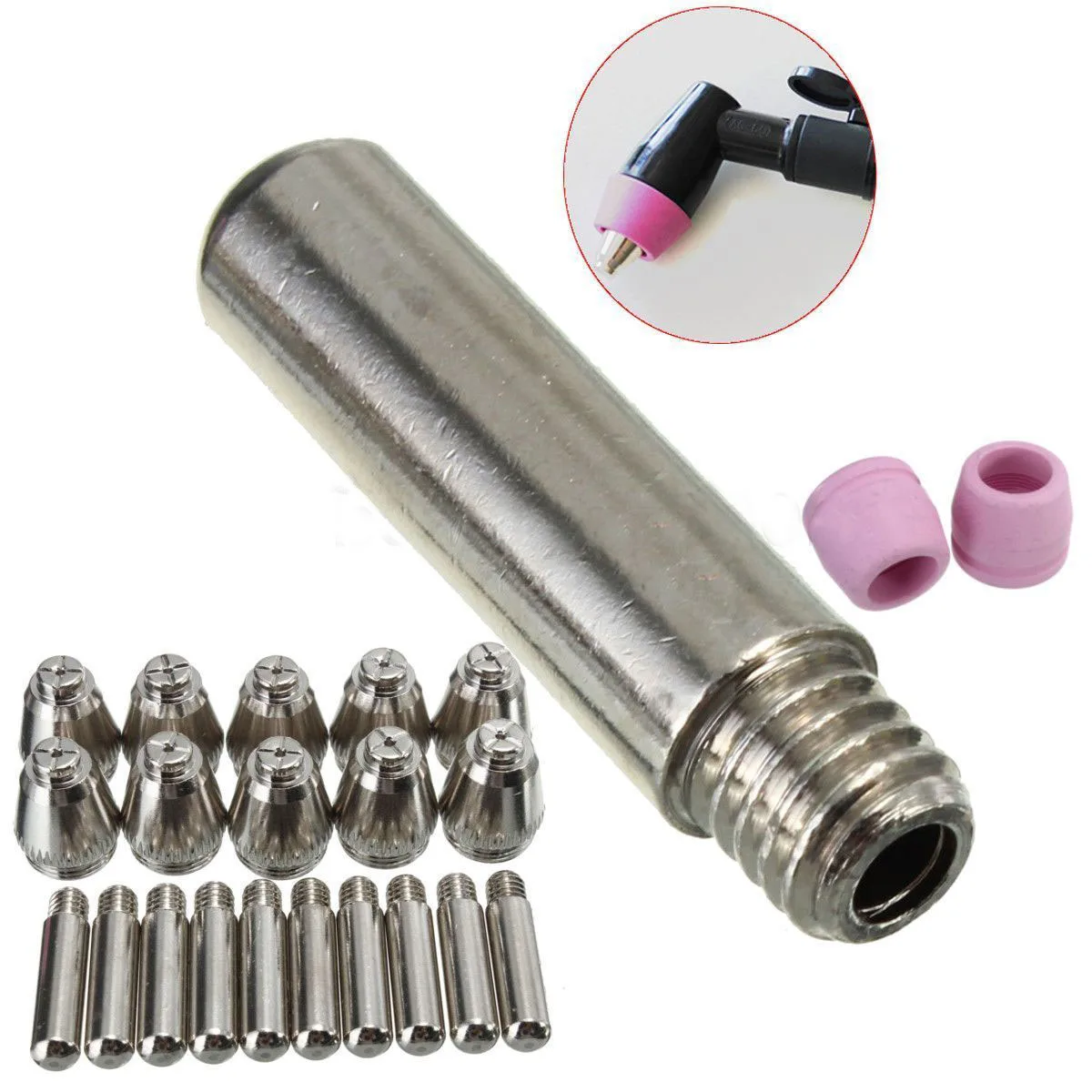 24Pcs/set Plasma Cutting Torch Electrode Nozzles Consumables Kits AG-60 WSD-60P 24Pcs/set Plasma Cutting Torch Electrode Nozzles Consumables Kits AG-60 WSD-60P