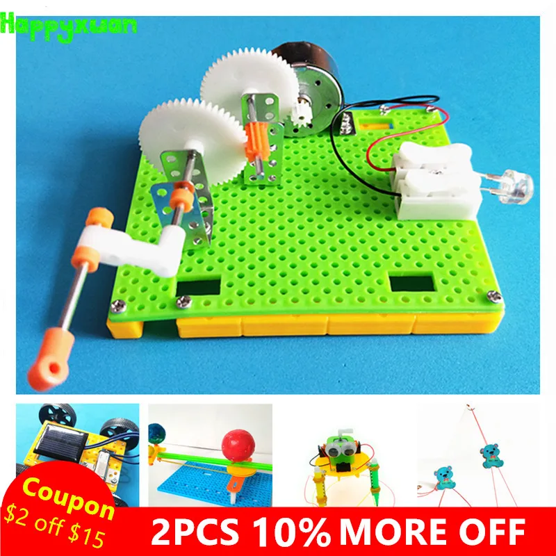

Happyxuan 5 sets DIY Physical kids Science Experiments Kit School Projects Robot Assemble Creative Toys for Boys Educational