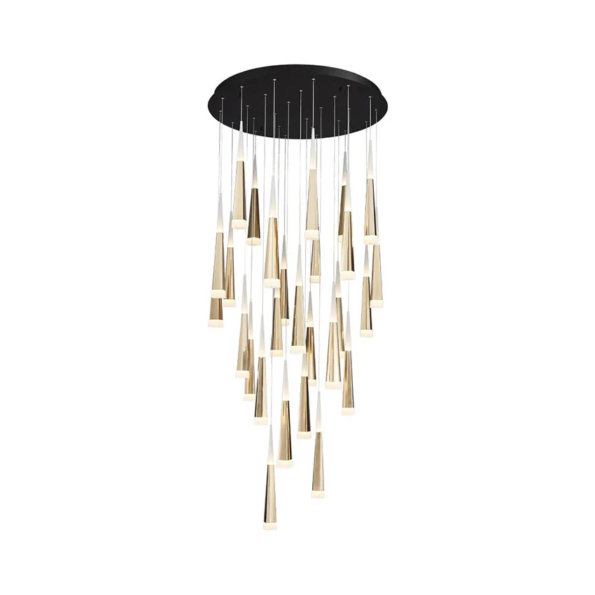 

Modern Staircase Chandelier Indoor Ceiling Interior Luxurious Hall Lighting Long Stair Pendant Lamp Suspension Luminaire Light