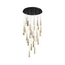 Modern Staircase Chandelier Indoor Ceiling Interior Luxurious Hall Lighting Long Stair Pendant Lamp Suspension Luminaire Light chandelier light pattern stair stickers