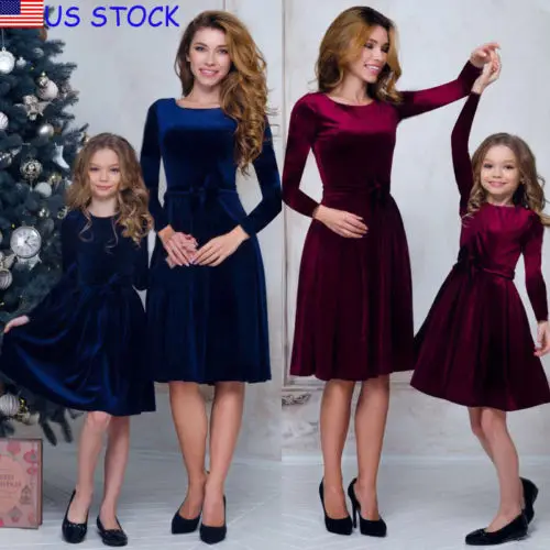 Новый осенне зимний Семейный комплект одежды для матери и дочери с длинным