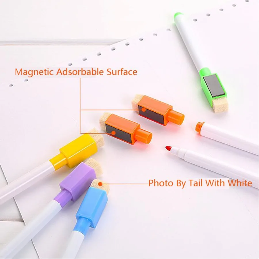 8 шт./лот нетоксичный магнитно-стирающаяся ручка для белой доски поставляется с резиновая магнитная доска домашнего обучения ручки управления ручка