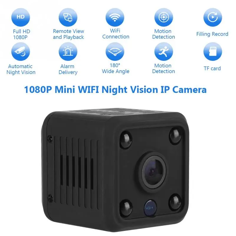

1080P Mini WIFI Night Vision IP Camera Wireless Motion Detect Camera Recorder US plug 100~240V