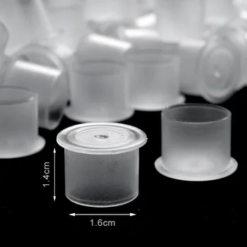 

100pc Transparent Plastic Big Tattoo Ink Cups Caps waterproof reusable and durable Pigment Tattoos Color Cup Makeup Tool Kits