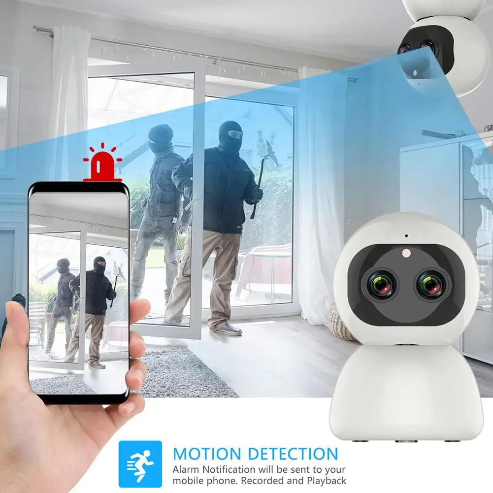 

AI Wireless Robot Camera 360 Degree Motion FHD Night Vision Voice Intercom Smart Home Network Camera WiFi Remote