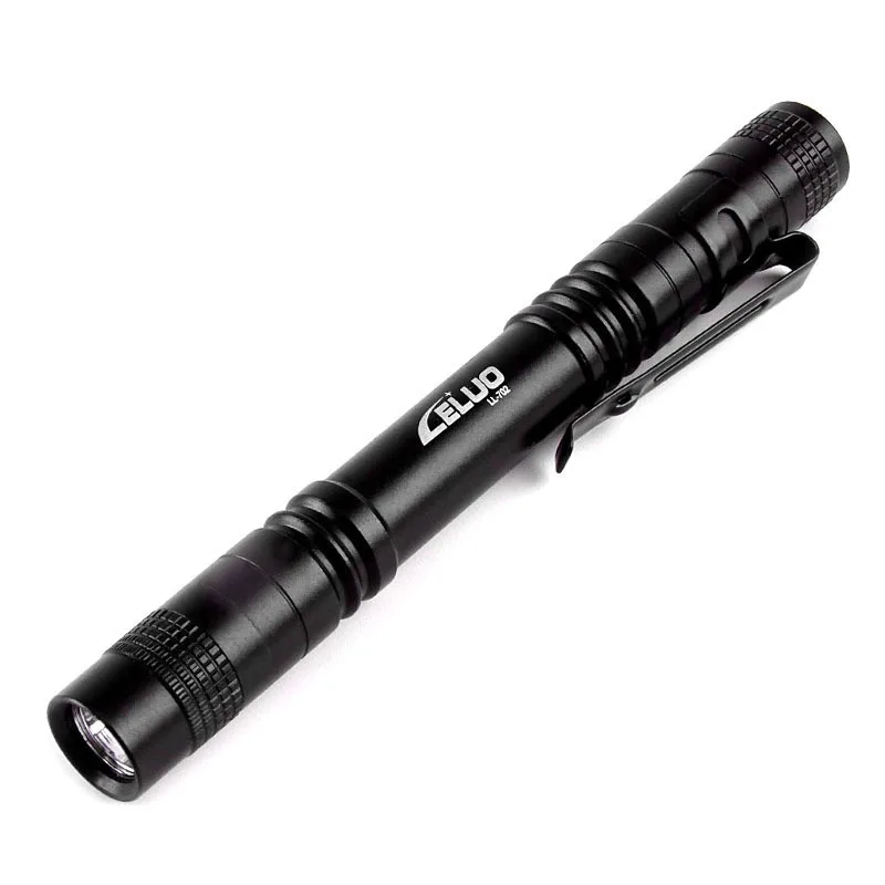

DE.SOUL 2AAA battery LED Flashlight High-quality Powerful Mini LED Torch Design Pen Hanging With Metal Clip
