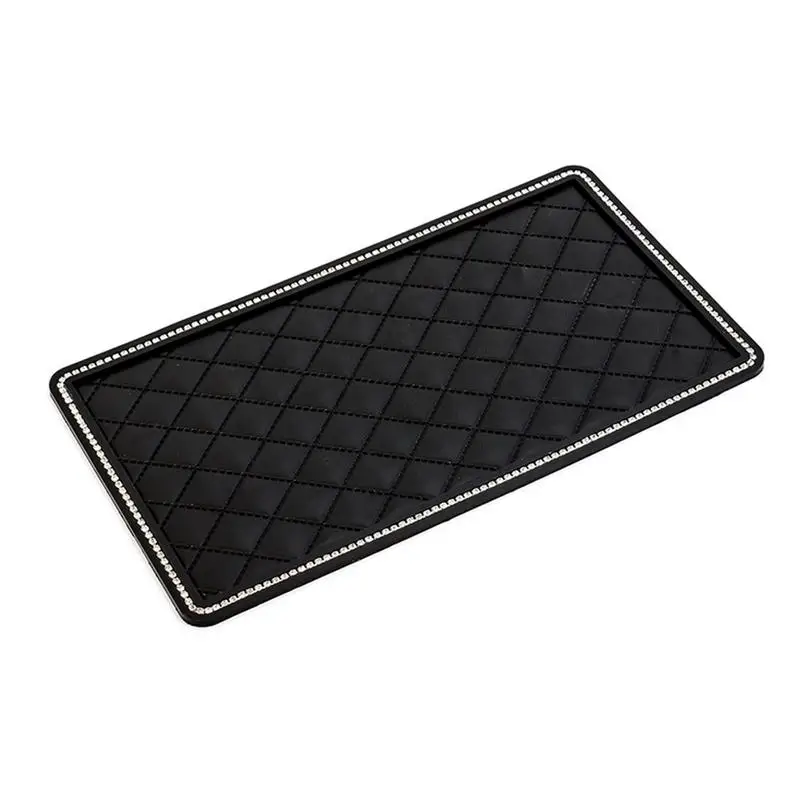 

Car Non-slip Latex Pad With Rhinestone Portable Waterproof Decoration Beautiful Appearance For Gadgets Auto Accessory Mat