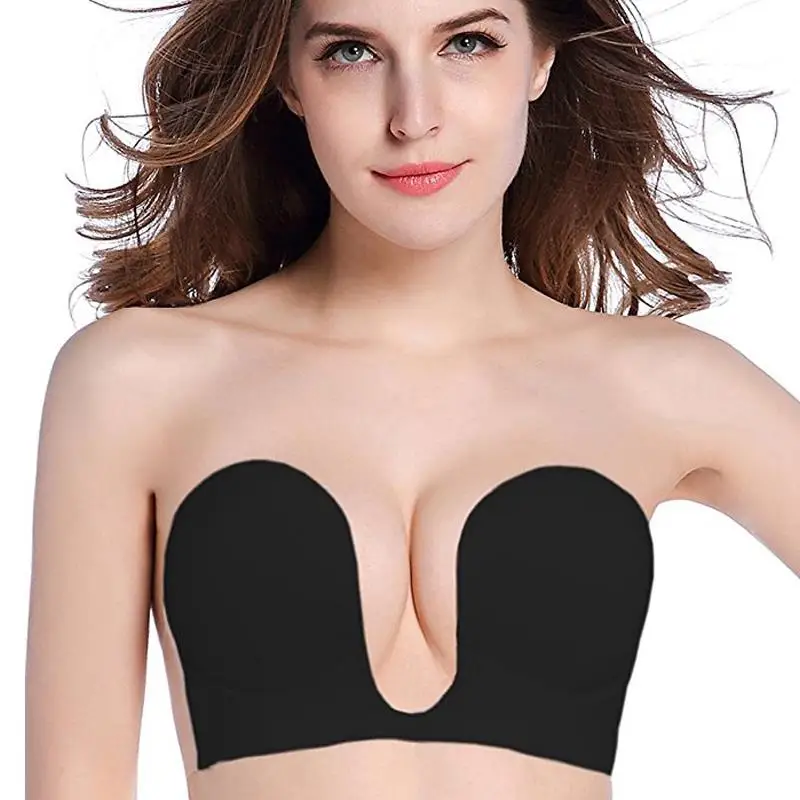 

Silicone Gel Invisible Bra Self-adhesive Stick On Push Up Strapless Backless Sticky Backless Bra U Shape