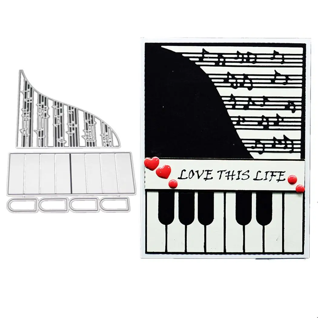 

New Piano Shape Cutting Dies Frame for DIY Transparent Scrapbooking Decorative