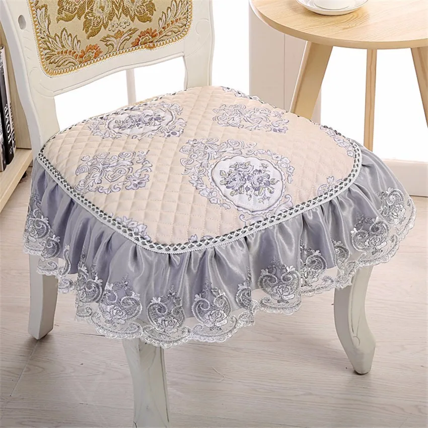 

Euorpe Lace Chair Cover Dining Seat Cushion Thicken Non-slip Back Removable Universal Computer Chair Dustproof Covers coprisedie