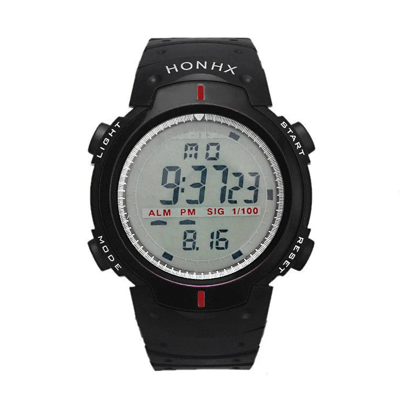 

HONHX Waterproof Outdoor Sports Men Digital LED Quartz Alarm Wrist Watch