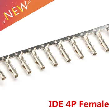 

50pcs/lot Big 4P 4D IDE Copper Crimp Terminal Connector Female Needle For PC Computer ATX IDE Power Connector Female Shell