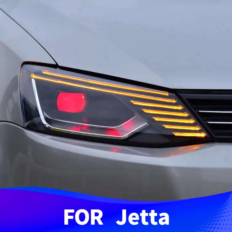 

Headlight Assembly for Volkswagen Jetta 2012 - 2018 unlocks a touch of blue LED daytime running lights devil eyes