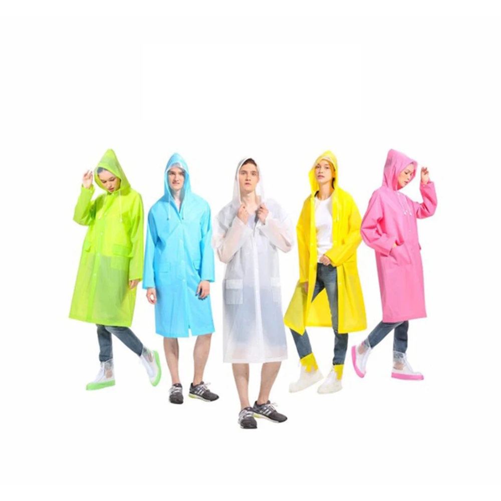 Reusable Waterproof Jacket Coat Rain Poncho with Hood and Backpack Place JJ-SYYY6 | Дом и сад