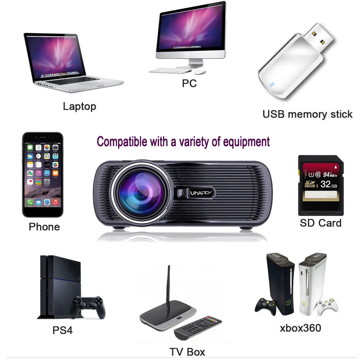 Android Wifi 7000 Lumens Mini 3D LED Projector 1080P HD Multimedia Home Theater Cinema