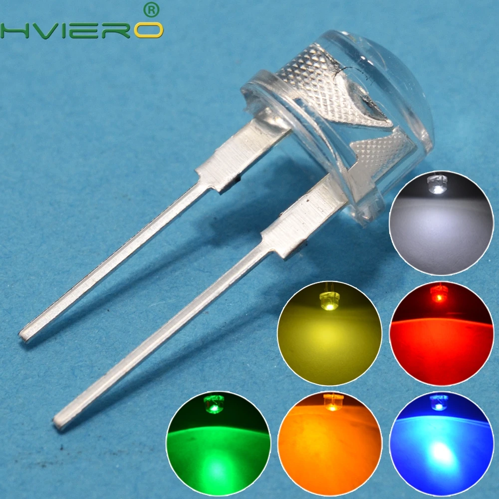 20pcs 8mm Yellow LED Ultra Bright Led Light Lamp Bulb /& 12V Resistor New