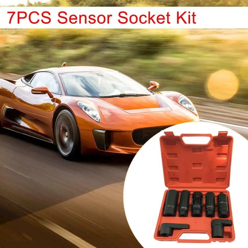 

7PCS POR OXYGEN LAMBDA SENSOR SOCKET REMOVAL SET TOOL KIT ENGINE 22MM/27MM/29MM 15-20