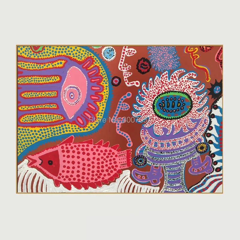 Yayoi Kusama настенная живопись искусство для домашнего декора Настенная картина 100%