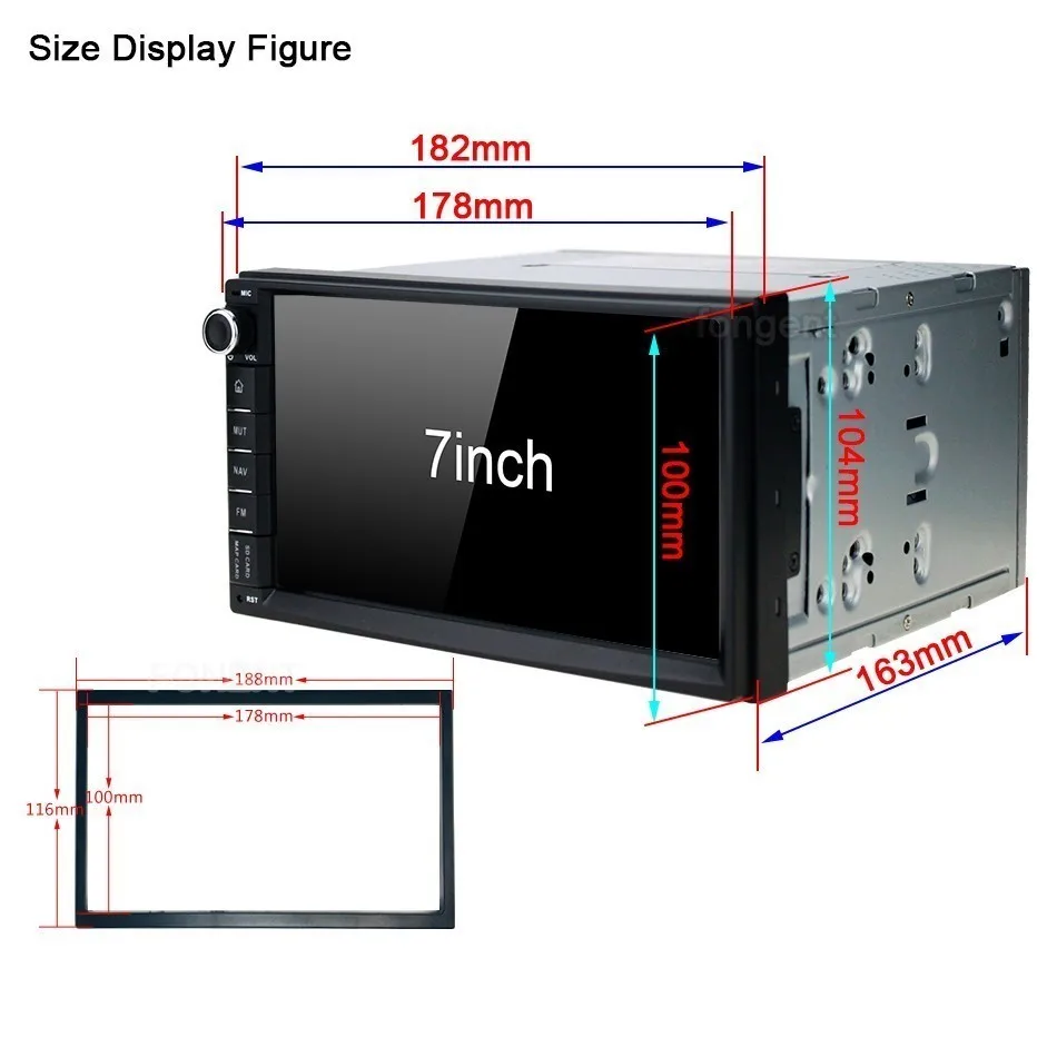 Flash Deal 7" Android 9.0 Octa Core 4G+32G Universal Double 2 Din for Nissan Toyota Car Audio Stereo GPS Navi Radio Multimedia PX6 RK3399 1