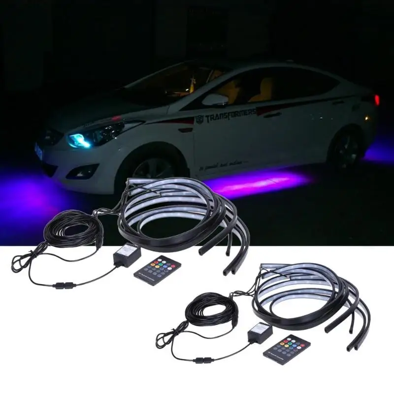 Горячая продажа 90/120 см Автомобильная RGB Светодиодная лента 5050 SMD DC12V 6000K под