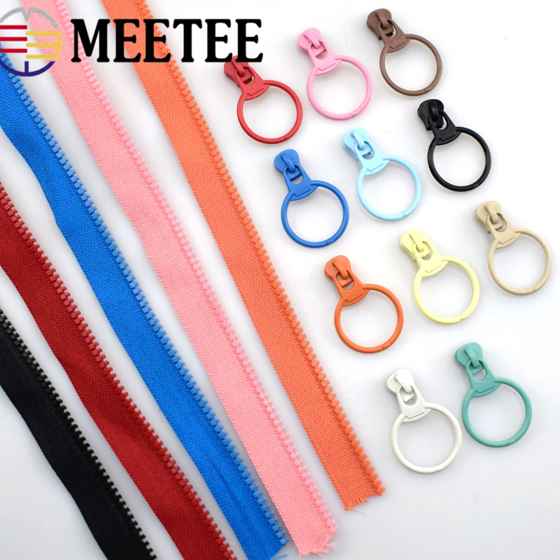 

10Yards 3# Meetee Open-End Resin Zipper Unilateral Zipper Slider Pull DIY Tailor Garment Bags Hand Sewing Crafts Tools Accessory