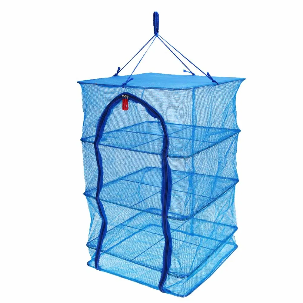 

40 * 40 * 65cm 4 Layers Vegetable Fish Dishes Mesh Hanging Drying Net Vegetable Dishes Dryer Hanger Suspension Fishing Net 2019