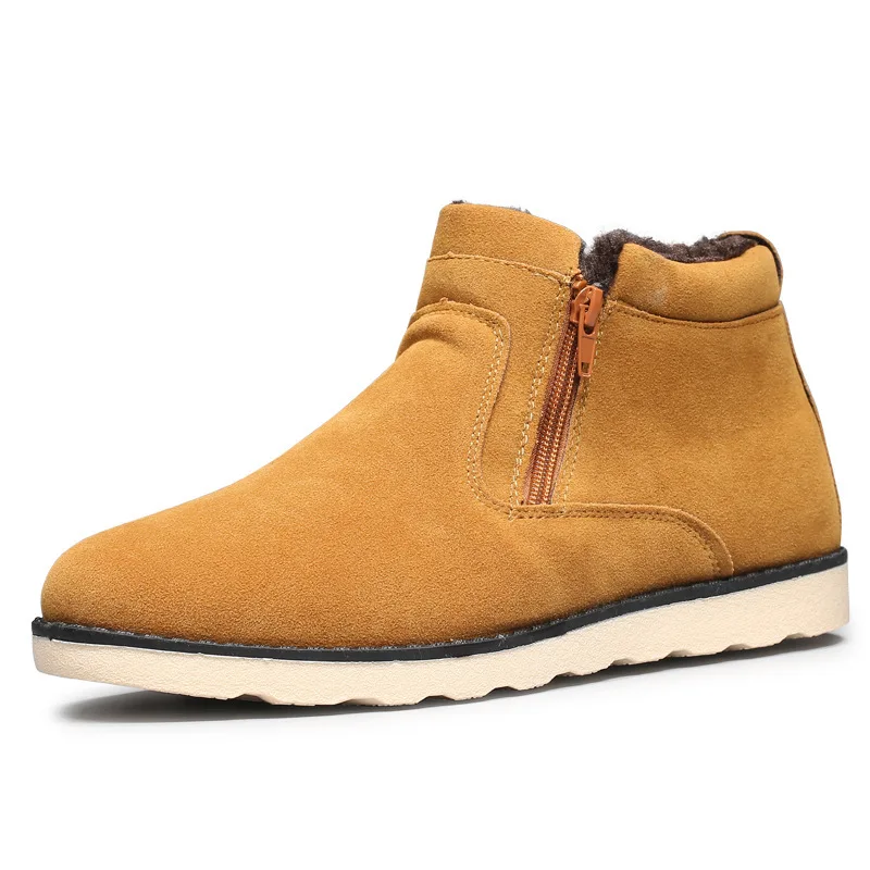 Heißer Verkauf Mode Martin Stiefel Männer Kurze Top Flache Ferse Zip Schuhe Warm Plüsch Pelz Winter Stiefel Bequem Martin Stiefel größe 39-44