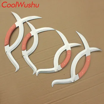 

Meridian mandarin duck tomahawk stainless steel double Tomahawk Chinese wushu weapon