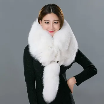 

Real Fox Fur Scarf For Women Fashion Winter Genuine Fur Collar Scarves Warm Real Fox Fur Scarf Wholesale And Retail