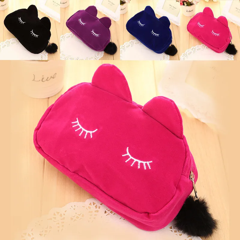 

Kawaii Cat Pencil Bag Cute Cartoon High Capacity Fabric Pencil Case Pen Box For Kids Student School Supplies