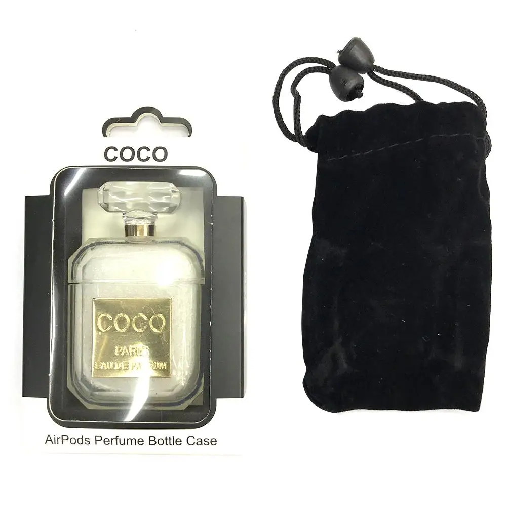 

Fashion Portable Headphone Case AirPods Perfume Bottle Case Wireless Bluetooth Headset Pack Anti-fall With Cloth Bag
