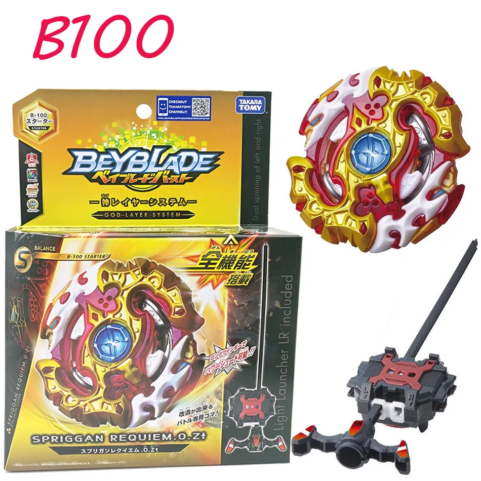 

Original TOMY Spinning Top Beyblade BURST B-100 With Launcher Bayblade Bey blade Metal Plastic Fusion 4D Gift Toys For Children