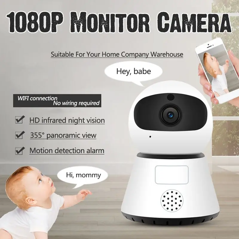

HD 1080P Surveillance WiFi Camera Two Way Audio Wireless Home Security IP Camera Night Vision Baby Monitor High Resolution