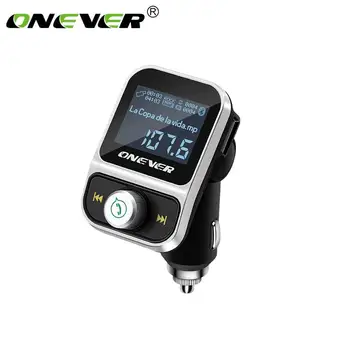 

Onever FM Transmitter Modulator Wireless Bluetooth Handsfree Car Kit MP3 Player Dual USB Charger LCD Radio Audio 3.5mm AUX