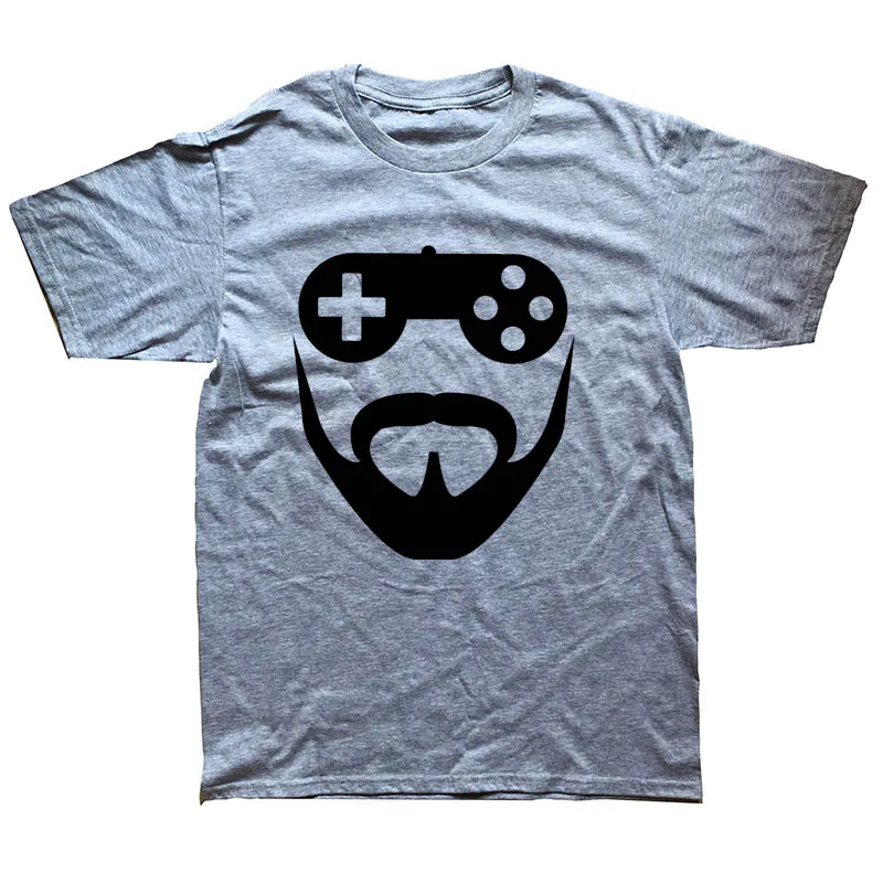 New Summer Bearded Gamer Gaming Birthday Gift Dad Grandad T Shirts Men Short Sleeve Cotton T-shirt Man Clothing Shirt