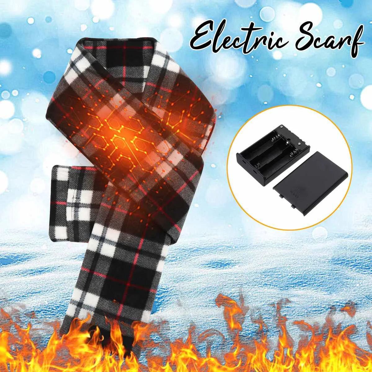 

Electric Heated Shawl Mobile Heating Scarf Winter Warming Neck Hand Portable USB Powered Soft Ourdoor Indoor Car Home 150x14cm