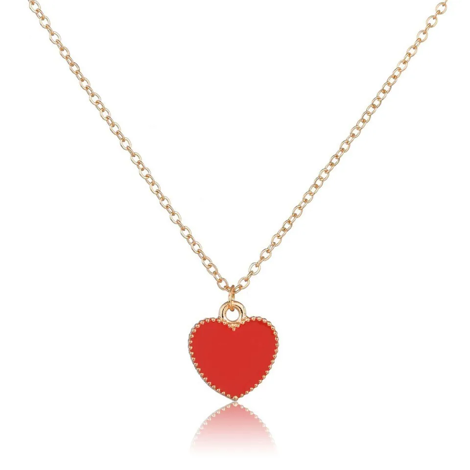 

Fashion Pendant Necklace For Women Red Heart Fashion Romantic Necklace Trendy Alloy Wedding Jewelry Pendant & Necklace