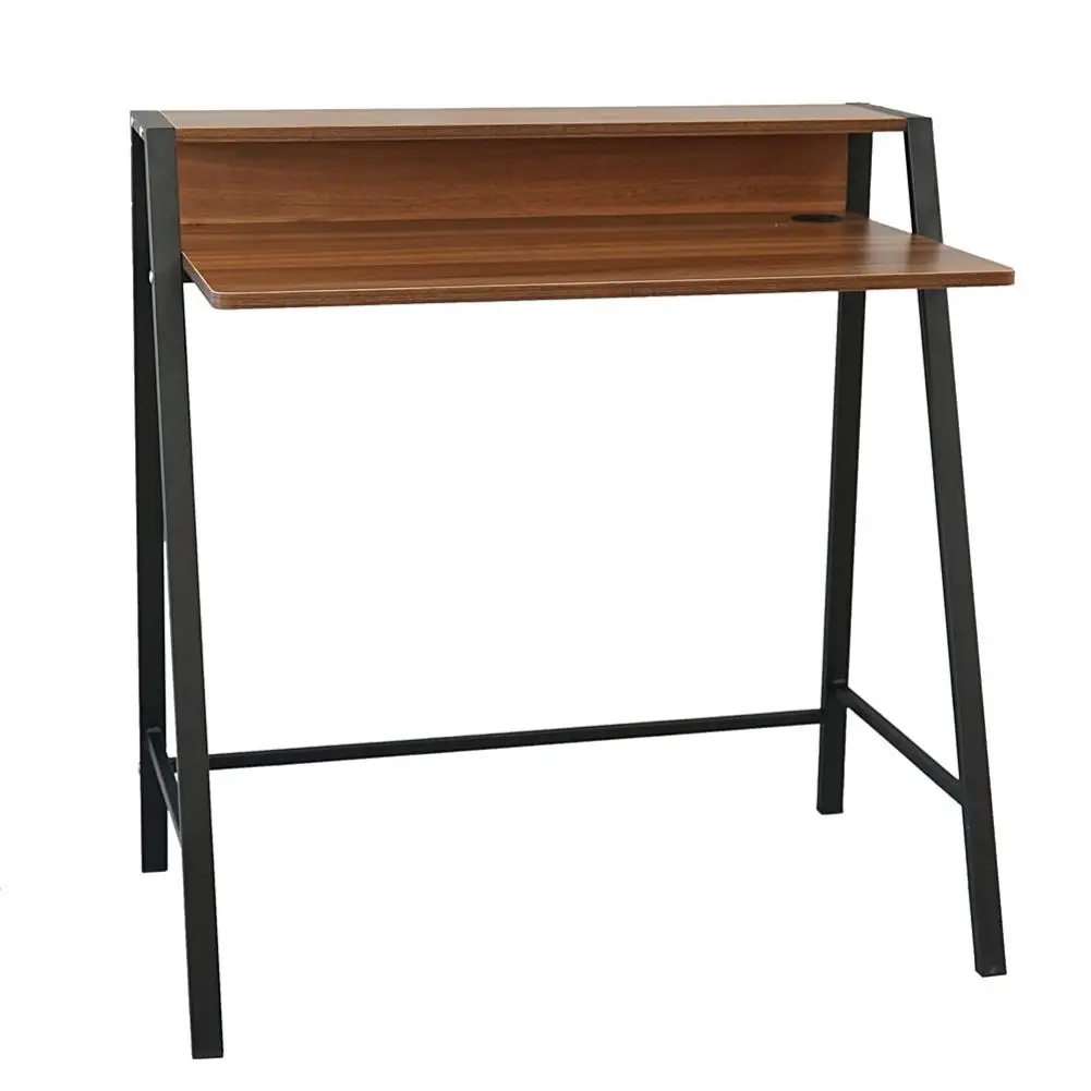 

Modern Simple Design Two Tiers Computer Desk Concise Fashionable Practical Coffee Color 2 Tiers Design