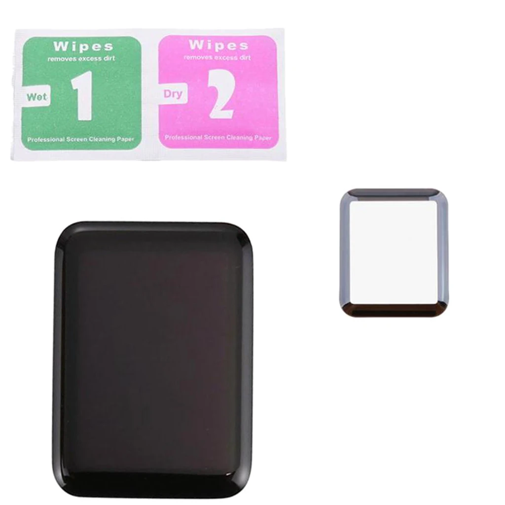 

Touchscreen Digitizer Assembly + Screen Curved Edge Tempered Glass Cover Repair for Apple Watch 3 Gen GPS+Cellular 38mm