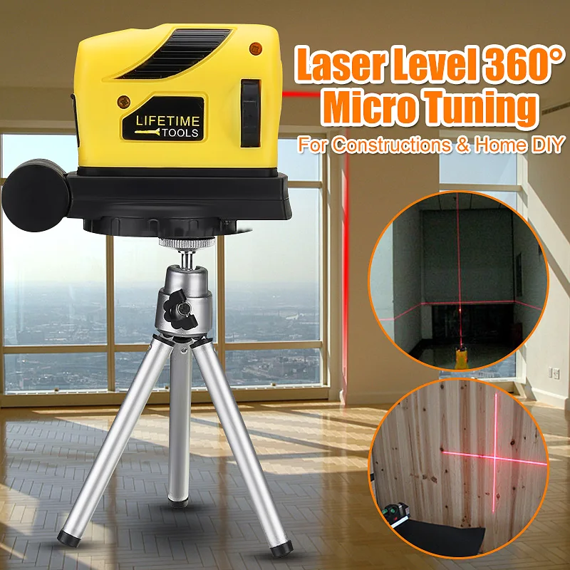 

360 Degree Infrared Laser Level With Tripod And Base Micro Tuning Self Levelling Horizontal and Vertical Cross-Line Mini Laser