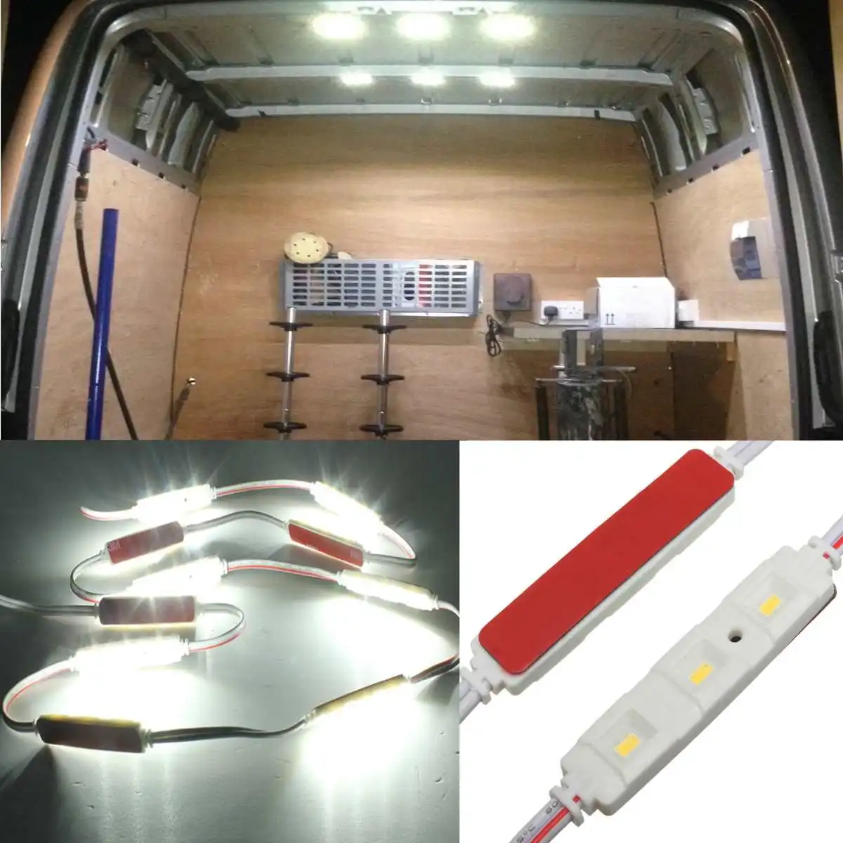 12V 10x3 LEDs Car Roof Light Kit Van Interior Ceiling Lighting Waterproof Inside Bright White
