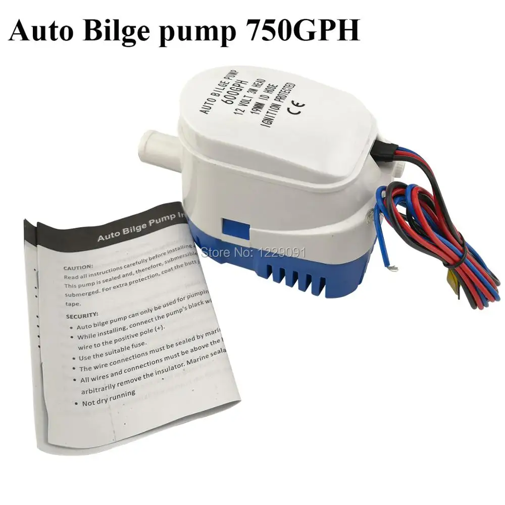 

Automatic Bilge Water Pump 12V 24v 600GPH 750GPH 1100GPH Submersible Auto Pump With Float Switch for Sea Boat Marine Bait Tank