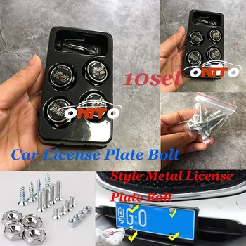 

10set Nuts & Bolts For Mugenpower Logo Emblem Badge universal Car License plate Bolt fasteners Sealing screw caps