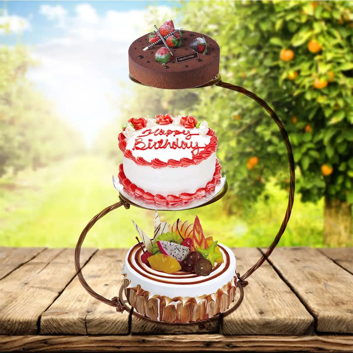

4 Colors Creative Cake Stand Wedding Birthday Party Cake Display Holder Metal Dessert Cupcake Cookies Home Kitchen Baking Tool