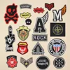 PGY Punk Black Military Patch Embroidery ironing Clothes Patches for clothing Biker Badge Army Iron on Transfer Brand Stickers ► Photo 1/6