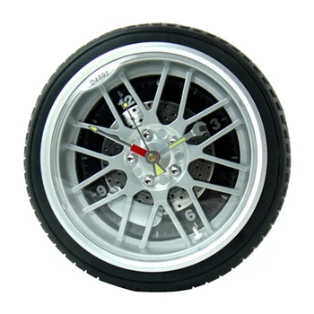 

1PC Clock Accurate Decoration Back Light Battery Power PVC Clock Tyre Shape Clock for Bar Wall Decoration Home