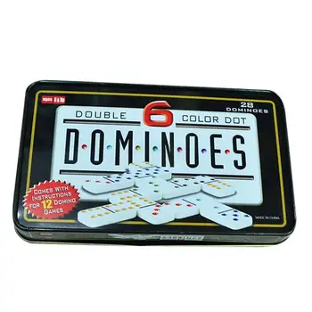 

2019 New White Color Dot Dominoes Set Board Games Domino Toys Travel Funny Table Game 2018 Kid Children Educational Toys