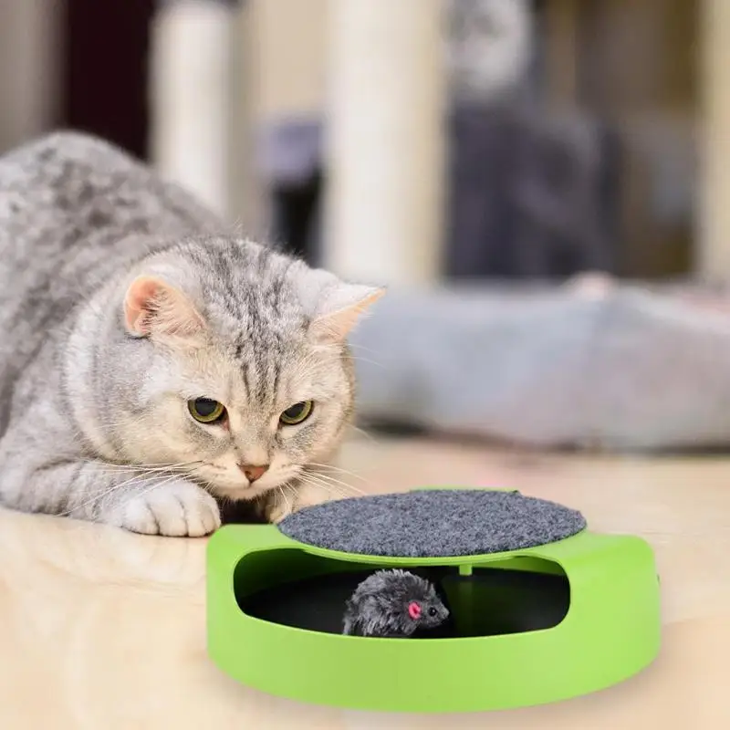 Забавные игрушки для животных кошка сумасшедшая мышь диск интерактивные кошки играя игрушечный поворотный стол s с бестеневой мыши котенок развлечений игрушечный поворотный стол